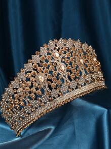 水晶叶婚礼王冠头带新娘伴娘额带水钻新娘头饰皇冠带礼品盒，情人节礼物，情人节头带装饰，婚礼皇冠装饰 - 彩色 - 查看 10