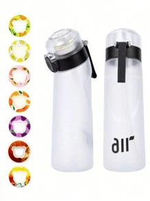 1pc Flavored Water Bottle, Bottle Starter Set, Drinking Bottle With One Random Flavoured Pods Suitable For Gyms, Schools, Flavored Water Bottle, For Outdoor, Camping