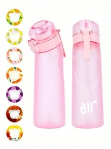 1pc Flavored Water Bottle, Bottle Starter Set, Drinking Bottle With One Random Flavoured Pods Suitable For Gyms, Schools, Flavored Water Bottle, For Outdoor, Camping
