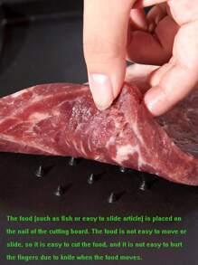 1pc High-Quality Dual-Sided Plastic Cutting Board, Multifunctional For Mincing Garlic And Ginger In The Kitchen - Multicolor - View 7