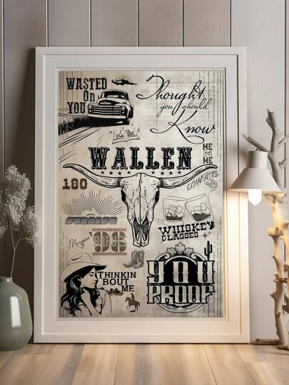 1 pieza Póster de decoración de pared vintage, impresión en lienzo, póster de decoración de pared oeste, póster de arte de pared, decoración de pared, decoración de habitación, sala de estar, dormitorio, dormitorio, decoración de pared de oficina, sin marco