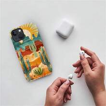 Compatible With IPhone 13-16 Pro Max Case, Art Paintings Desert Kingdom Print Phone Case Funny Liquid Silicone Case Impact Resistant Anti-Scratch Shockproof Protective Cover Gifts For Family, Friends, Kids, Birthday,Spring, Holiday, Boyfriends, Girlfriends, Valentine's Day