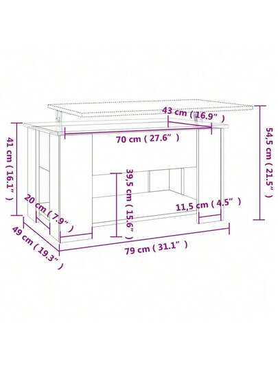 VidaXL Coffee Tafel 79x49x41 Cm Processed Wood Concrete Grijs view 8