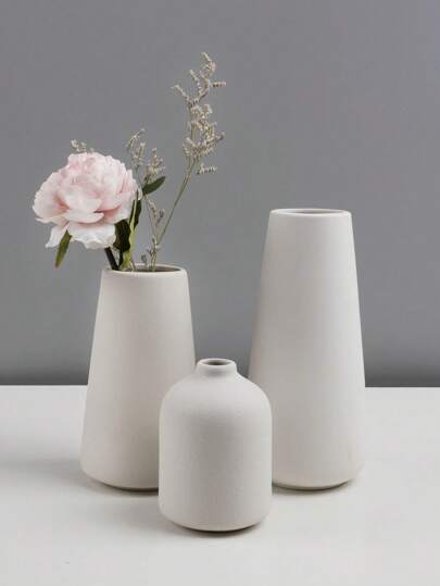 1PC Wit Flower Vase, Ceramic Vase Flower, Small Big Centerpieces, Boho Pampas Grass, Farmho Home Moderne Birthday Graduation Back To School Room Supplies Glass view 7