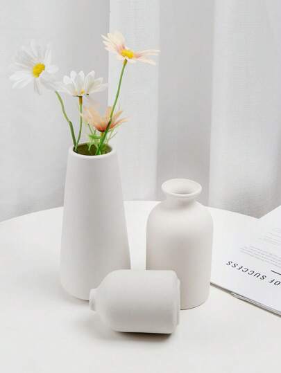 1PC Wit Flower Vase, Ceramic Vase Flower, Small Big Centerpieces, Boho Pampas Grass, Farmho Home Moderne Birthday Graduation Back To School Room Supplies Glass view 6