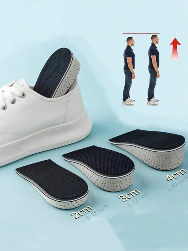 1 Pair Unisex Breathable Height Increase Half Pad EVA Elastic Shoe Insole For Women Men Sneakers Shoes Men Trainers Running Shoes