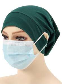 Damen Kopftuch Cap als Unterkopftuch, einfarbige Feste Unterkappe mit Ohröffnung, Kopftuch Accessoires Bandanas Cap als Unterkappe für Kopftücher, Alltägliche Unterkappe