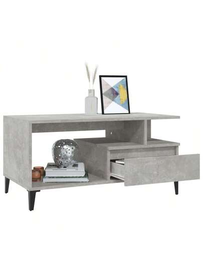 VidaXL Coffee Tafel 90x49x45 Cm Processed Wood Concrete Grijs view 4