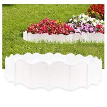 20 Peças Borda de Jardim, Borda de Paisagismo Plástica Sem Escavação, Cerca de Jardim com Estacas de Borda, Borda de Jardim Intercalada para Canteiro de Flores Paisagismo Pátio