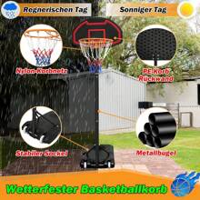 YARDIN Aro de baloncesto al aire libre para niños Soporte de baloncesto 156-208 cm Aro de baloncesto portátil ajustable en altura con ruedas Sistema de baloncesto con base con bombas inflables de baloncesto y 2 redes de baloncesto