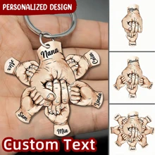 1PC Customized Fashion Cute Fist Personalized Customized Text Family Friends Teacher Classmate Lover Fun Texture Personalized Acrylic Keychain Bag Pendant Car Key Pendant Small Gift, Colorful, Cute, Adorable, Funny, Kawaii, Y2K, Stylish, Unisex, Casual, Custom, Personalized, Unique, Customized, Ideal Gifts For Him, Ideal Gifts Junior High School Students, Middle School Students, High School Senior High School Students, College Students, University Students, Freshman, Sophomore, Underclassmen,Apparel Accessories,Chic Autumn,Boyfriend,Girlfriend,Family,Friends - Multicolor - View 1