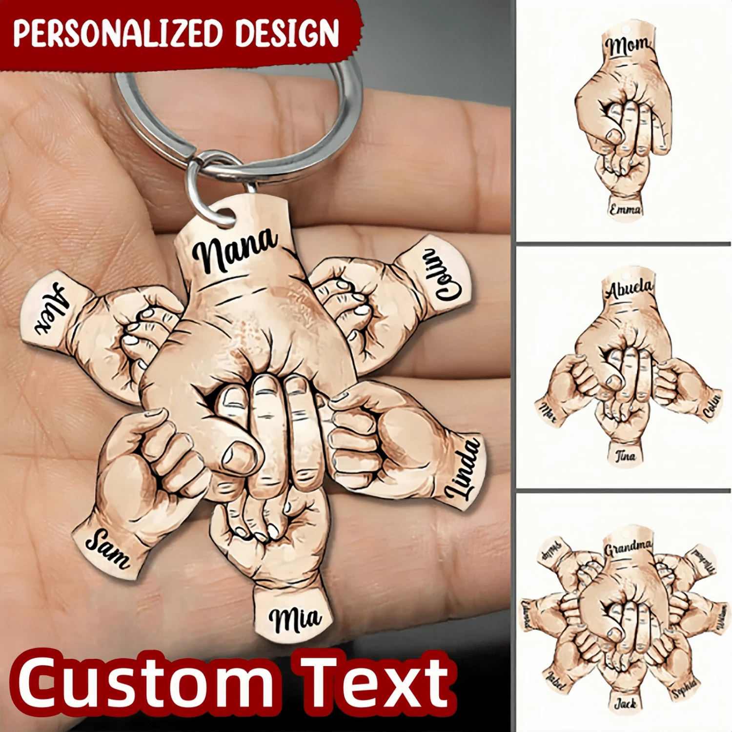 1PC Customized Fashion Cute Fist Personalized Customized Text Family Friends Teacher Classmate Lover Fun Texture Personalized Acrylic Keychain Bag Pendant Car Key Pendant Small Gift, Colorful, Cute, Adorable, Funny, Kawaii, Y2K, Stylish, Unisex, Casual, Custom, Personalized, Unique, Customized, Ideal Gifts For Him, Ideal Gifts Junior High School Students, Middle School Students, High School Senior High School Students, College Students, University Students, Freshman, Sophomore, Underclassmen,Apparel Accessories,Chic Autumn,Boyfriend,Girlfriend,Family,Friends - Multicolor - View 1