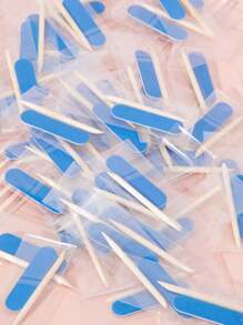 50pcs Mini Nail File And Orange Sticks Set For Press On Nails,Mini Nail File Bulk, Double Sided Nail Files, Wooden Cuticle Pusher Sticks, Manicure Pedicure Cleaner Tools