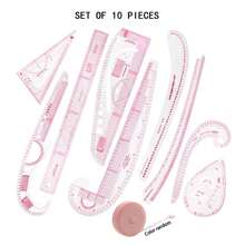 Juego de reglas, regla de costura, regla de diseño de prendas, regla de corte para diseñadores, regla curva, regla de botones, regla de arco, regla flexible, regla para hacer patrones - Multicolor - Ver 12