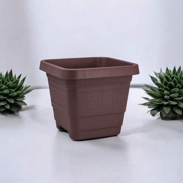 Kit 3 Vasos Plástico Quadrado Reforçado 6 Litros Para Flores Plantas Decoração Jardim