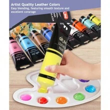 Peinture acrylique pour cuir pour la peinture de chaussures - 12 couleurs de peinture pour cuir pour la décoration de sacs et de portefeuilles, l'entretien des vestes en cuir, les artisanats DIY et la personnalisation de projets en cuir, (75 ml, 2,5 oz), 12 couleurs de peinture acrylique pour cuir, 12 ml (0,4 oz), 18/36 couleurs de peinture acrylique pour cuir, 30 ml (1,01 oz)