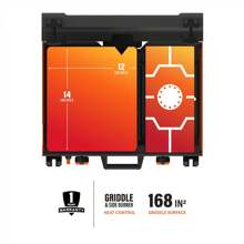 Blackstone Adventure Ready 14" Propane Camping Griddle With Side Burner - Red and White - View 7