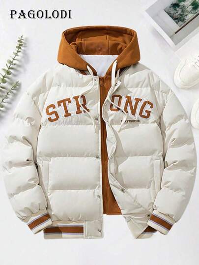 Boyfriend Style Men's 2024 New Autumn/Winter Casual Thickened Thermal Lined Softshell Sports Padded Coat, Versatile, Ski/Hiking Jacket