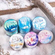 have a good day 1 Roll 2M Winter Theme Washi Tape, Retro Creative Aesthetic Stickers, DIY Decorative Collage Craft Supplies, Holiday Gift, Personalized Scrapbooking School Stationery
