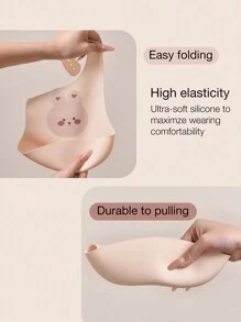 1pc Custom Silicone Baby Bib, Soft Adjustable Waterproof Anti-Dirty Anti-Leakage Bib With Cute Bunny & Teddy Bear Design, Suitable For All Seasons - Multicolor - View 8