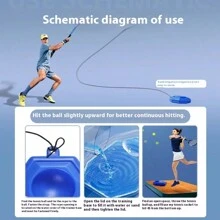 Allenatore da tennis per principianti, corda elastica per allenamento tennis singolo ad alta elasticità, adatto per pratica, partite, massaggio, animali domestici