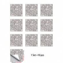 10pcs/20pcs Self-Adhesive PVC Matte Gray Stone Pattern Wall Stickers, Wall Paper, Tile Stickers For Home, Kitchen, Living Room, Bathroom, Bedroom Decor Floor Tiles Flooring Floor Tiles Self Adhesive Floor Tiles Peel Stick Floor Living Room Decor Home Decor - Dark Grey - View 14