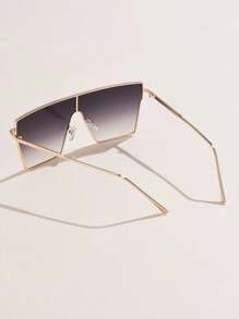 1pc Women's Fashionable Metal Square Frame Gradient Color Rimless Fashion Glasses Suitable For Daily Wear, Travel & Holidays Beach Accessories For Women Glasses Shades For Summer Beach Vacation,Outdoor,Travel - Dusty Purple - View 4