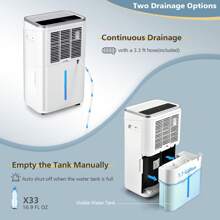 Lifezeal 60-Pint Dehumidifier For Home And Basements 4000 Sq. Ft With 3-Color Digital Display-White - US B Type Plug(110-127V) - View 8