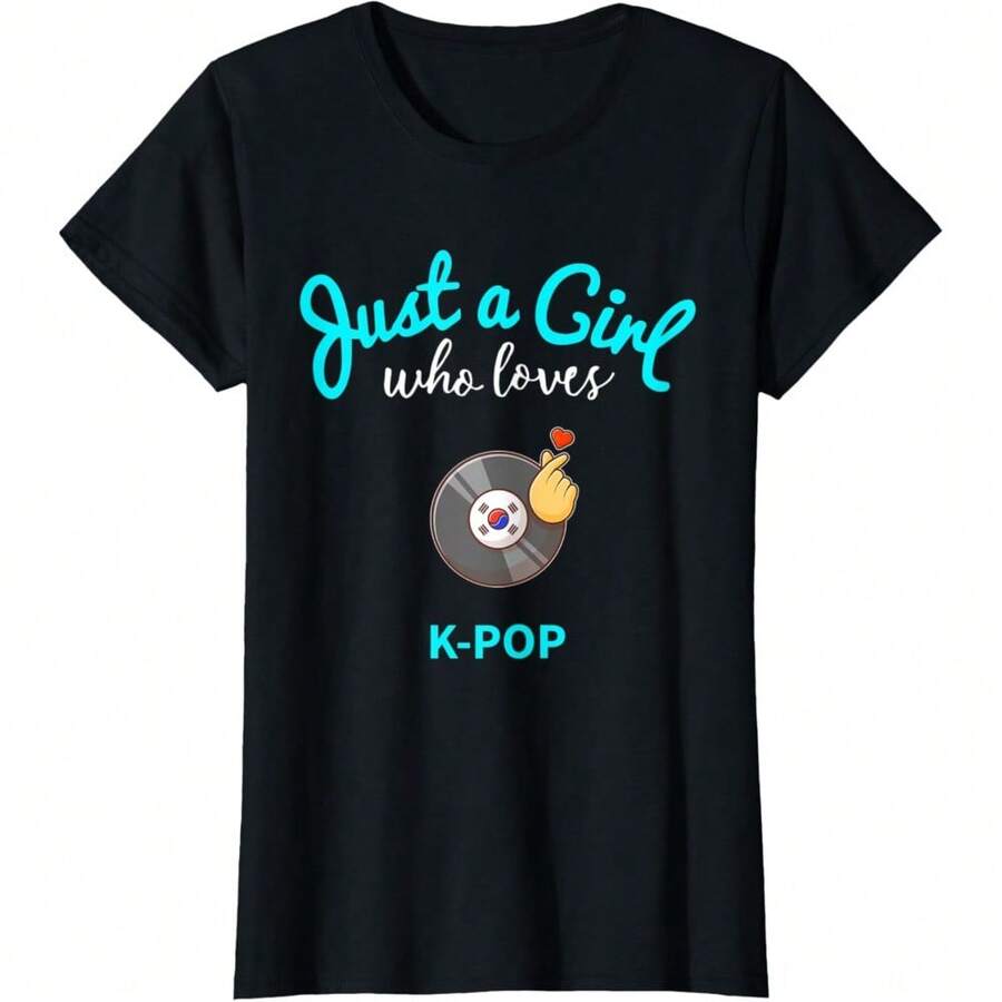 K-Pop Shirt For Girls |  K-Pop T-Shirt Women  T-Shirt Daily T-Shirt Women  Girls T-Shirt - Black - View 1