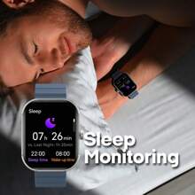 MEGA Smartwatch With 2.01" AMOLED Screen/Answer & Make Calls/Sleep Monitoring/Heart Rate/100+ Workout Modes/ Quick Reply/  And Android/Extra Nylon Band In Blue - Pink - View 4