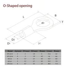 Kit surtido de terminales de latón tipo U, horquilla de anillo no aislada, 10 en 1, 320 unids/caja KX31 - CAJA MIXTA DE 320 PIEZAS - Ver 8