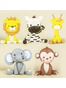 1pc Forest Animal Cake Decorations Baking Dessert Ornaments Soft Clay Cake Decor - Multicolor - View 4