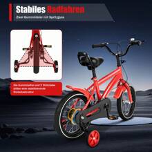 kangten 14" Mädchen & Jungen Kinderfahrrad, 14 Zoll Unisex Multifunktionales Fahrrad Mit Stützrädern