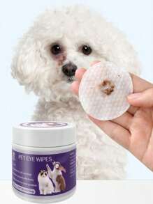 Paquete de 100 toallitas para ojos de mascotas - Elimina suavemente las manchas de lágrimas, residuos, secreción de los ojos de mascotas. Toallitas para ojos, orejas y dientes de perros y gatos. Productos de cuidado y limpieza esenciales para mascotas.