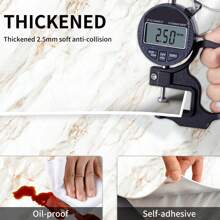 1Roll 3D Thick Glossy Marble Wall Panels, Size 23.62*110.24in, Removable Peel And Stick Stickers, Home Crash-Proof, High-Temperature Resistant, Waterproof, Anti-Fouling Wall Sticker, Suitable For Bedroom, Living Room, Dining Room, Bathroom, Entrance, Front Desk, Meeting Room, Office, Home/Commercial Premises Decoration Renovation, Easy To Cut And Install - Multicolor - View 11