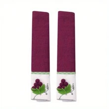 2 Pcs/Set Fresh Style Fridge Handle Covers, Modern Simple Linen Hook And Loop Anti-Dust Handle Sleeves For Microwave, Oven, Glass Door, Kitchen Decor, Home Decor, Farm House, All Seasons
