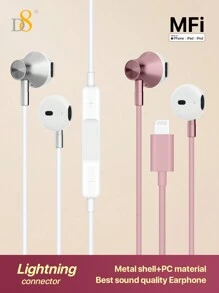 D8 2入 Lightning 介面耳機，內建麥克風與遙控器，可控制音樂與通話，有線入耳式耳機，隔音接頭，相容 IP14 13 12 11 Pro Max/X XS Max XR/8 7 Plus - 彩色 - 查看 11
