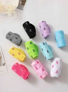 1/10/20/30Pairs Multi-Pack Herfst/Winter Dames Korte Sokken, Snoepkleuren Effen Hart & Polka Dot Patroon, Vochtafvoerend & Geurbestendig Crew Sokken [Willekeurige Kleuren Assortiment]