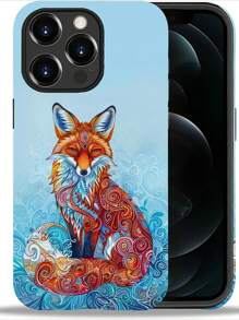 Compatible With IPhone 13-16 Pro Max Case, Fox Van Gogh Painting Style Print Phone Case Funny Liquid Silicone Case Impact Resistant Anti-Scratch Shockproof Protective Cover Gifts For Family, Friends, Kids, Birthday,Spring, Holiday, Boyfriends, Girlfriends, Valentine's Day
