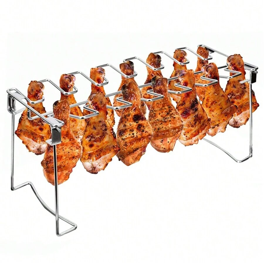 Chicken Leg And Wing Rack, 14 Slots BBQ Chicken Drumsticks Holder ...
