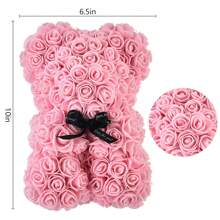 Mother's Day Rose Bear - Rose Teddy Bear Gift For Mom10 Inch Teddy Flower Bear - Over Artificial Flowers - Valentine's Day, Anniversary & Bridal Showers Clear Gift For Women Gifts Birthday Graduation