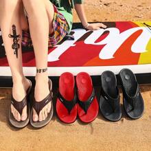 Sandalias tipo chanclas para masaje para hombres, zapatos de playa transpirables de verano, chanclas de lujo transpirables para hombres - Negro - Ver 6