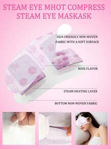 1/10/20/30/50PCS Pink Rose Steam Hot Compress Eye Mask, Moisturizes The Eyes, Relieves Fatigue, Relaxes The Body And Mind, Suitable For Long-Term Use Of Electronic Products Such As Computers And Mobile Phones, Students With High Study And Work Pressure, Office Workers, Business Travelers, Tourists, And People Who Stay Up Late