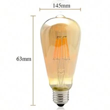 Lâmpada LED retrô de 6 peças E27 ST64