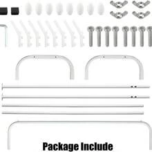 Heavy Duty Metal Double Rail Clothes Garment Hanging Rack Shelf Display Stand - Black - View 7