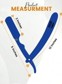 Premium Barber Straight Edge Shaving Razor With Protective Design And 100 Replacement Blades - 100 % Stainless Steel - Blue - View 1