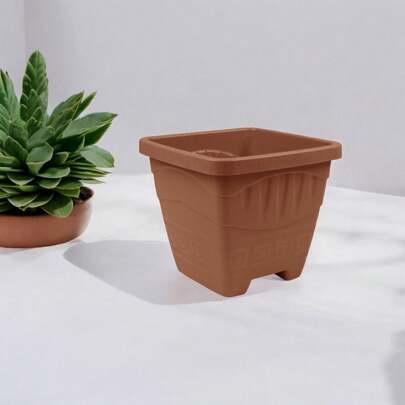 Kit 3 Vasos Para Plantas Flores Plástico Reforçado 6 Litros Quadrado