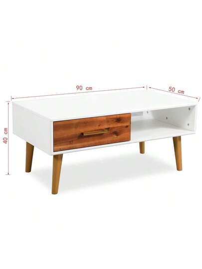 VidaXL Coffee Tafel 90x50x40 Cm Solid Acacia Wood view 9