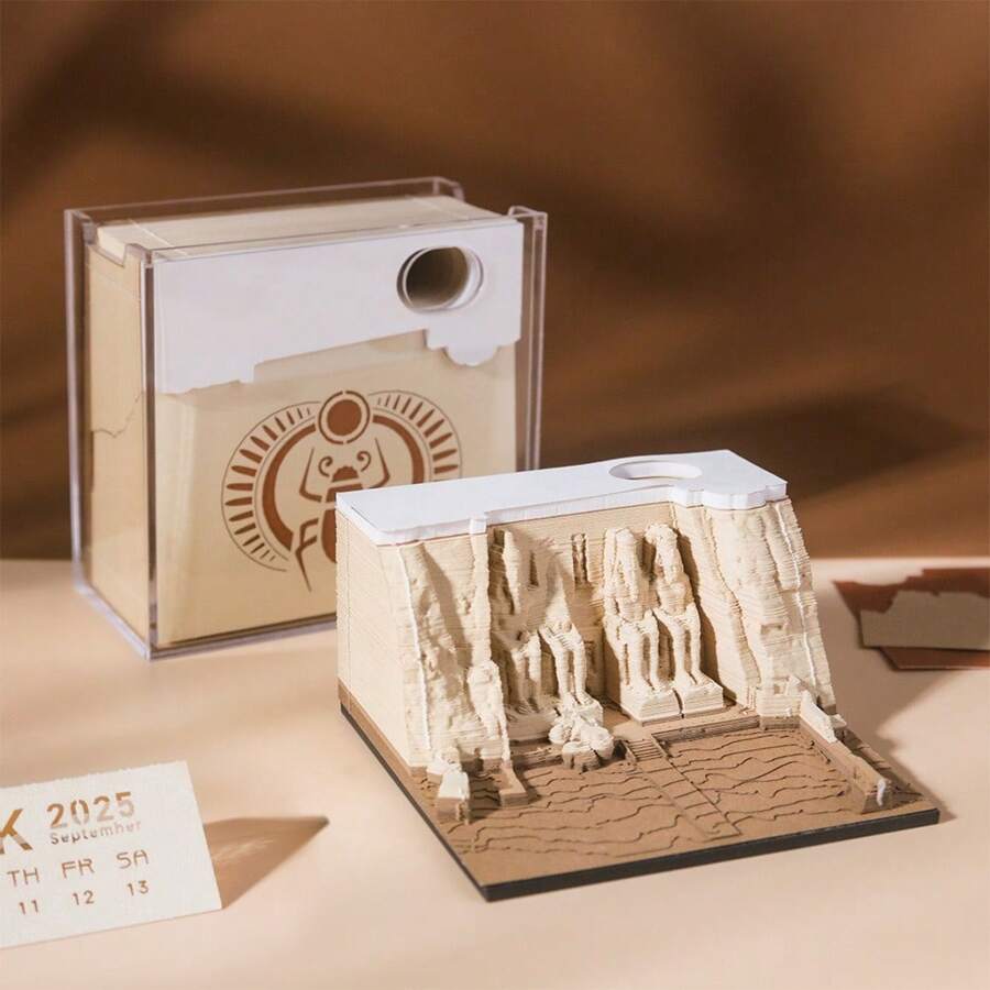 Ancient Egyptian Temple 2025 Calendar Ornament 3D Weekly Calendar Paper