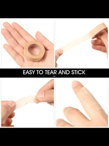 6 Rolls/3 Rolls/1 Rolls Eyelash Extension Tape, Breathable Fabric Paper Tape Used For False Eyelash Extension, Gentle And Residue Free Process Tape For The Skin,Eyeshadow Tape , Natural Eyeliner Tape , Eye Makeup Auxiliary Tool, Eye Makeup Finish Patch, 9m/Roll - Multicolor - View 7